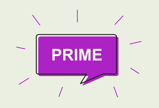 "Prime" Modern Title. Vector Illustration Template of the Text in a Dialog Box.