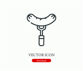 Sausage vector icon.  Editable stroke. Linear style sign for use on web design and mobile apps, logo. Symbol illustration. Pixel vector graphics - Vector
