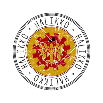 Halikko city postal rubber stamp