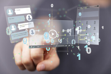 web develop interface web application in hand