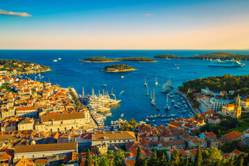 Stunning Hvar resort with harbor view from the fortress, Croatia