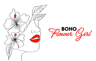 Beautiful girl with flower