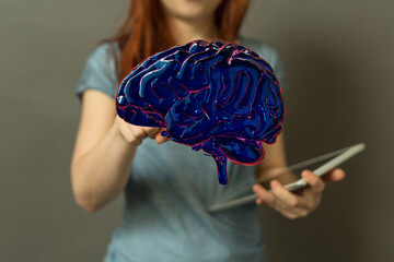 Artificial intelligence. Technology web background. Virtual concept