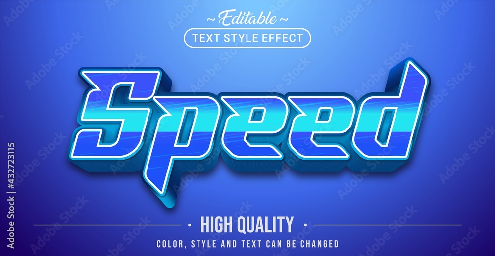Poster Editable text style effect - Speed Blue text style theme.
