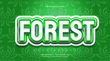 Editable text effect with Cartoon Style in Green Forest Gradient