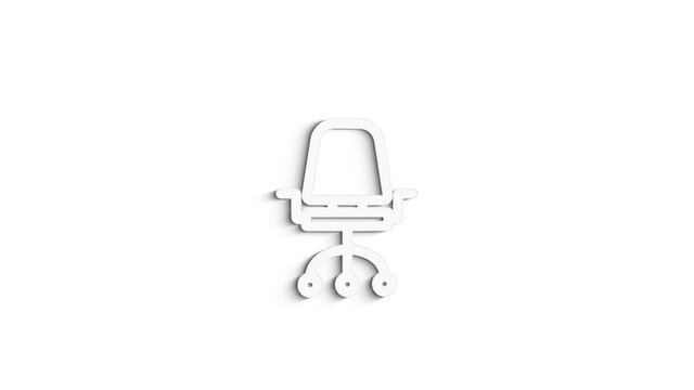 Office icon. Web 3D shadow icon set. Office, great design for any purposes. Motion graphics.