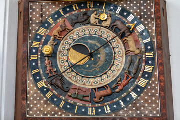 Fototapeta na wymiar Astronomical clock in St Mary's Church made in 1464–1470 by Hans Düringer. Gdansk, Poland.