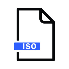 ISO File format icon, vector graphics