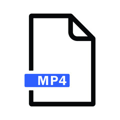 MP4 File format icon, vector graphics