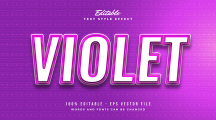 Editable text effect in Violet with Modern and Futuristic Style