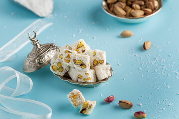 rose delight with pistachio and hazelnut