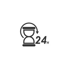 24 Hour icon logo vector illustration design