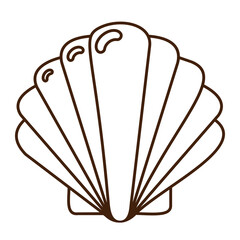 Sea Shell Line Isolated Icon. Shellfish symbol for logo, web design, stickers, prints. Oyster flat icon, thin line