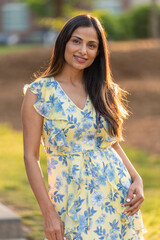 Fototapeta premium Outdoor headshots of beautiful Asian Indian woman. 