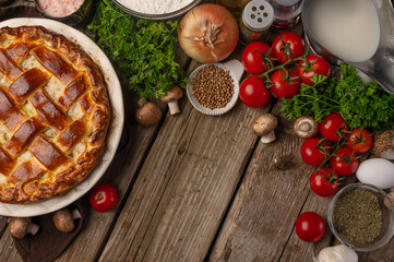 preparing a delicious lunch. Cooking vegetable salad from fresh vegetables, herbs and spices. Vegetarian food. healthy and wholesome food. Organic food. Home kitchen. Restaurant dish
