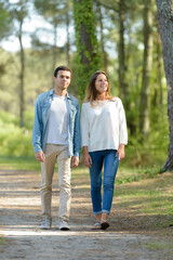 couple on a walk in forest