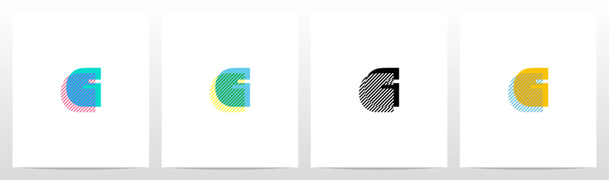 Stripes On The Foreground Letter Logo Design G