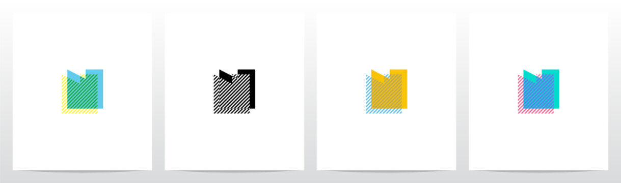 Stripes On The Foreground Letter Logo Design N