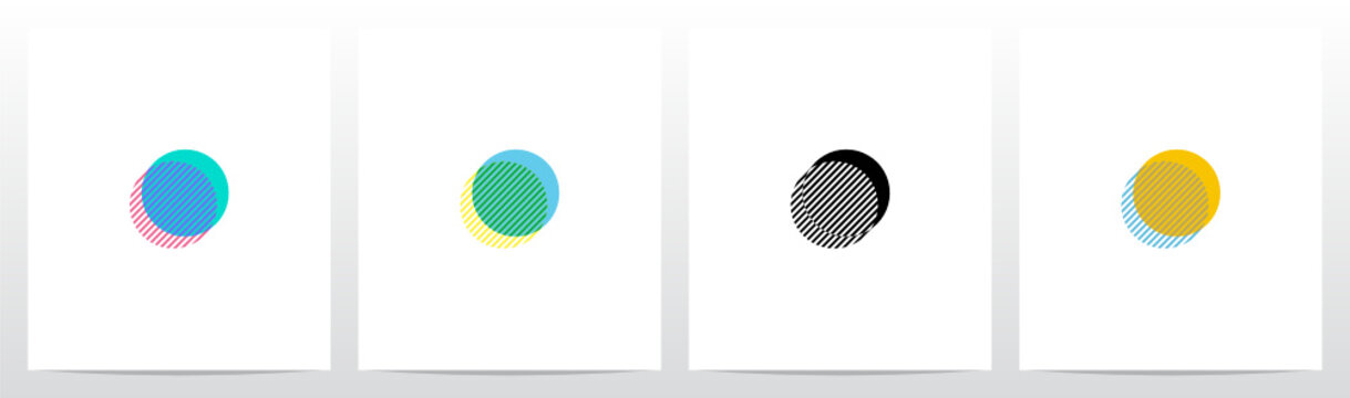 Stripes On The Foreground Letter Logo Design O