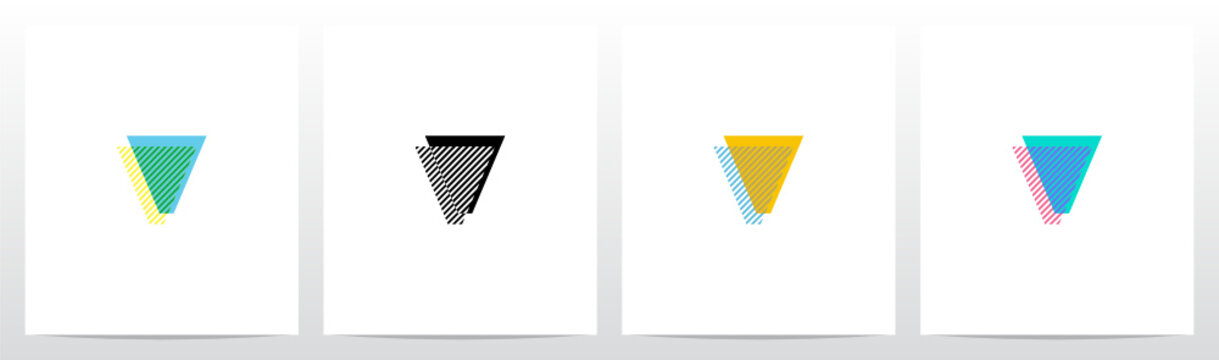 Stripes On The Foreground Letter Logo Design V