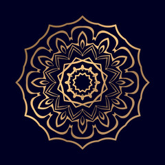 Mandala Islamic Background with Golden Arabesque Ornamental Background. Wedding card Cover Weave design elements Mandala Yoga logos Vector.