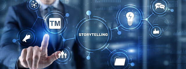 Storytelling. Story Telling Education and literature Business concept. Ability to tell stories