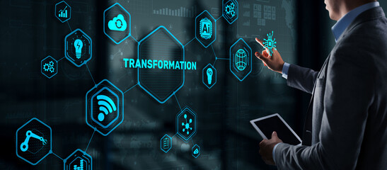Business Digital Transformation. Future and Innovation Internet and network concept. Technology background