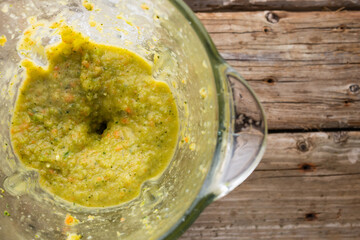 Tropical fruit. Abstraction. A useful and vitamin product. Dessert. Tasty food. Pastel shades. Wooden table.