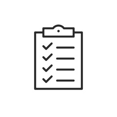 Checklist line icon. Simple thin line design. Vector icon