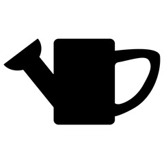 Obraz premium black silhouette of a small rectangular baby watering can, on a white background