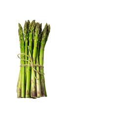 Organic green asparagus isolated on white background. Healthy diet food concept.