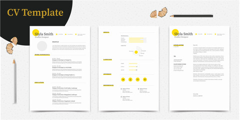 Cv Resume template Cv Resume layout Curriculum vitae template Professional cv resume layout template 