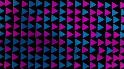 loop abstract animated background. rotating three-dimensional triangles. 3d render