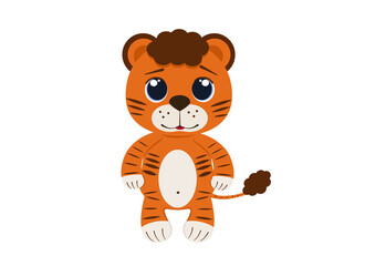 Illustration of a cute tiger cub. Symbol of 2022