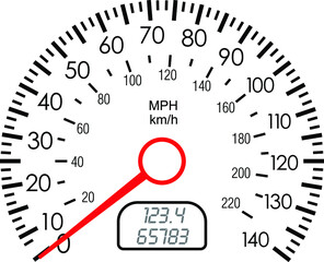 Km/h mph speedometer icon. indicator icons. Performance measurement. speed meter stages concept design