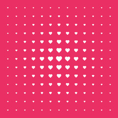 Fototapeta na wymiar Pink Background with Geometric Heart Halftone Pattern Texture.