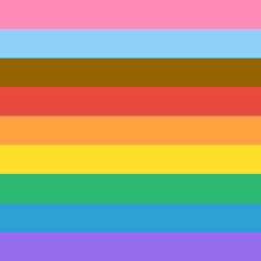 Progress Pride Flag Rainbow Colours Background Vector. LGBT Progress Pride Flag Representing Inclusion and Progression 