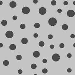 Dots seamless pattern. Random small circles texture background. Monochrome. Polka dots.