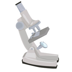 microscope isolated on white background. scientific items and research tools. vector flat. laboratory. chemistry and biology.