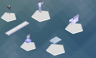 Expeditionary learning schools concept on abstract design