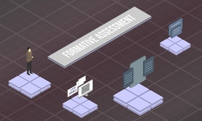 Formative assessment concept on abstract design