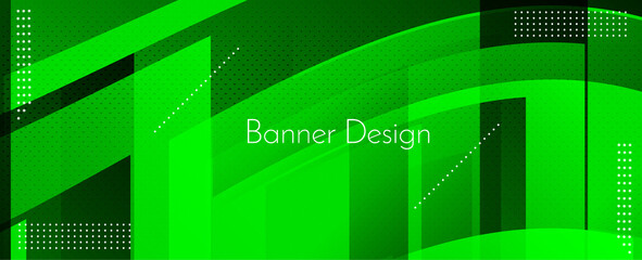Abstract elegant green geometric decorative design banner background