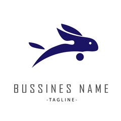 Obraz premium Rabbit logo template vector icon symbol illustration.Flat Vector Logo Design Template Element