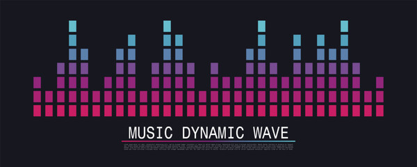 Sound Wave Symbol of Equaliser. Music soundwave design. Vector illustration. - obrazy, fototapety, plakaty