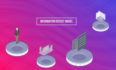 Information deficit model concept on abstract design - obrazy, fototapety, plakaty