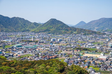 Fototapeta na wymiar Cityscape of Takamatsu city suburbs , Kagawa, Shikoku, Japan 