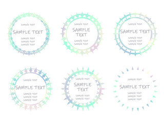 円型の飾り枠のセット、水彩風