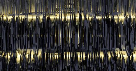 Digital urban lights - Abstract 3D generated image