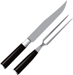 Large fork and long blade knife