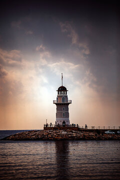 lighthouse at sunset
